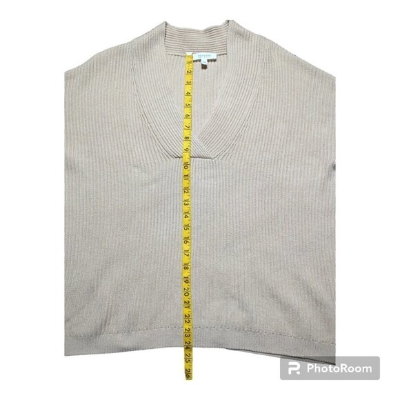 Haven Well Within Cashmere Blend V-neck Sweater Size Large Ribbed Knit Boxy - Picture 4 of 12